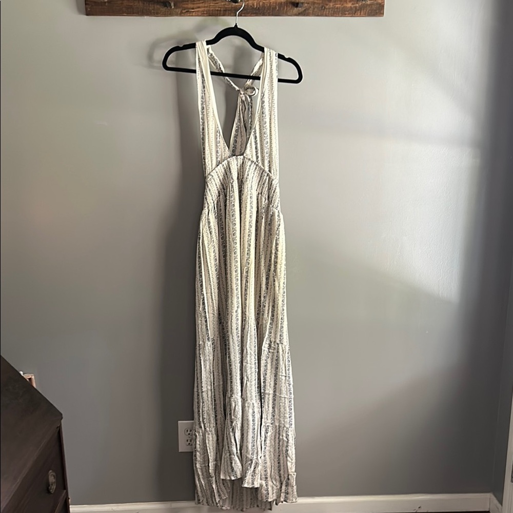Promesa Cream Sleeveless Halter Sundress